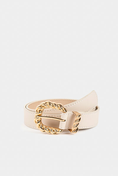 Ceinture avec boucle torsade ivoire femme