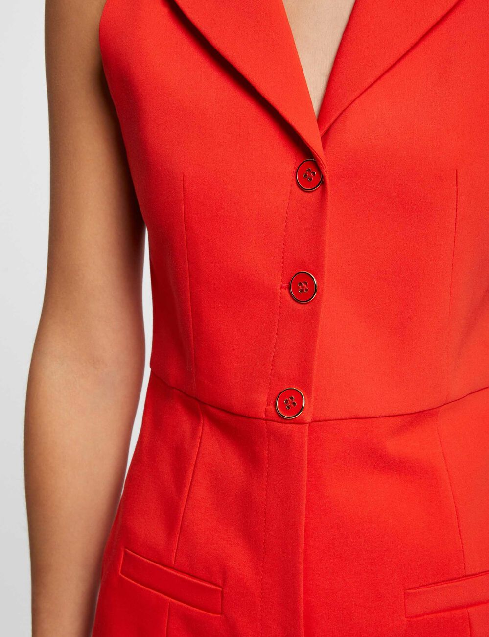Combishort sans manches orange femme