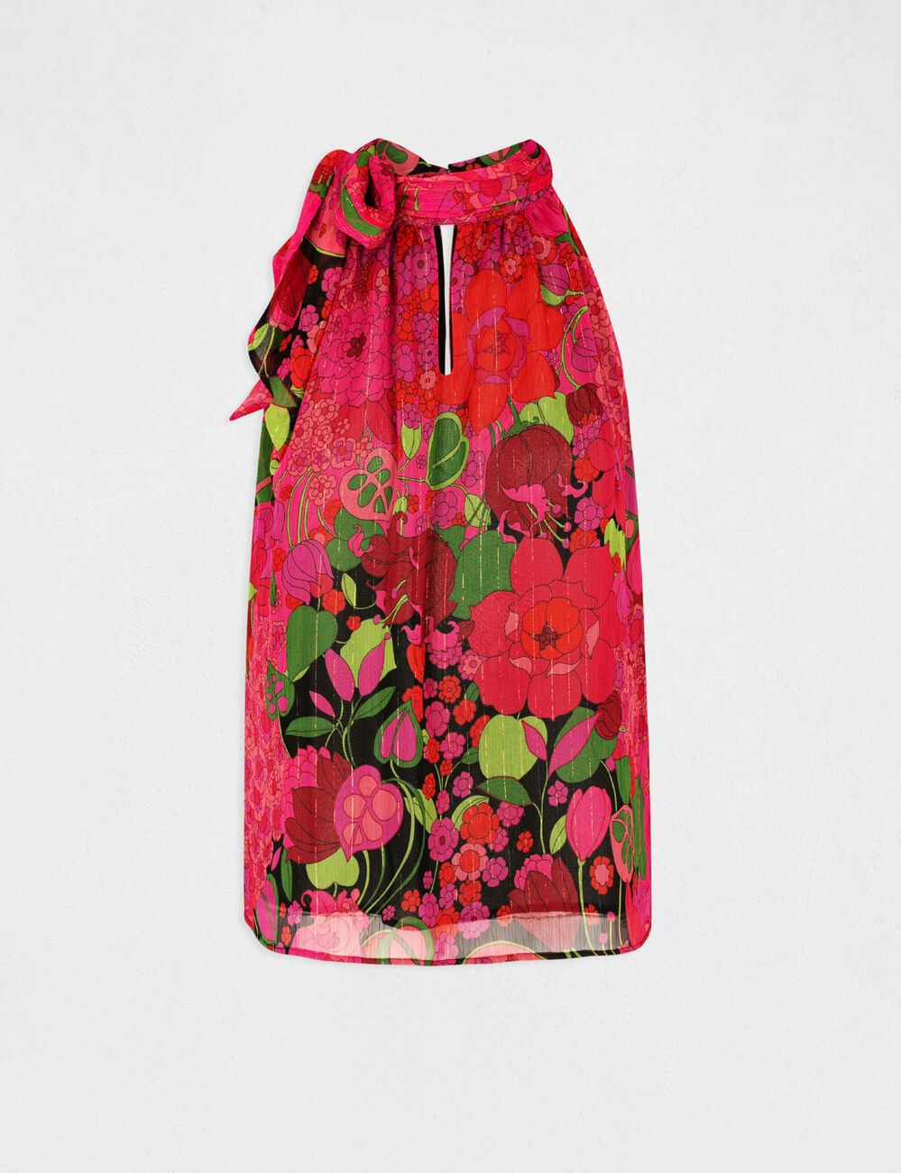 Blouse sans manches imprimé floral multico femme