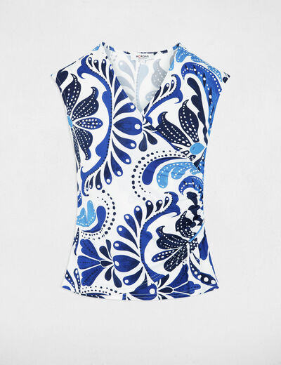T-shirt ajust&eacute; sans manches multicolore femme