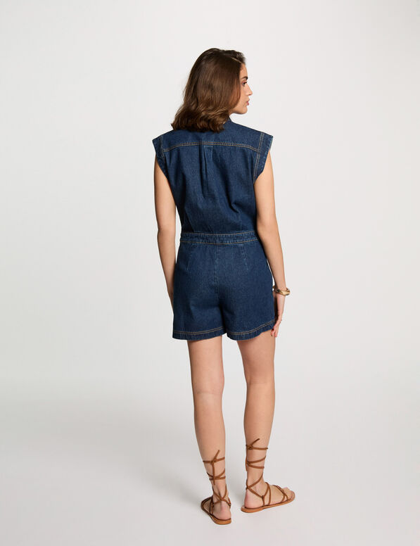 combishort en jean denim brut femme Combishort en jean denim brut femme