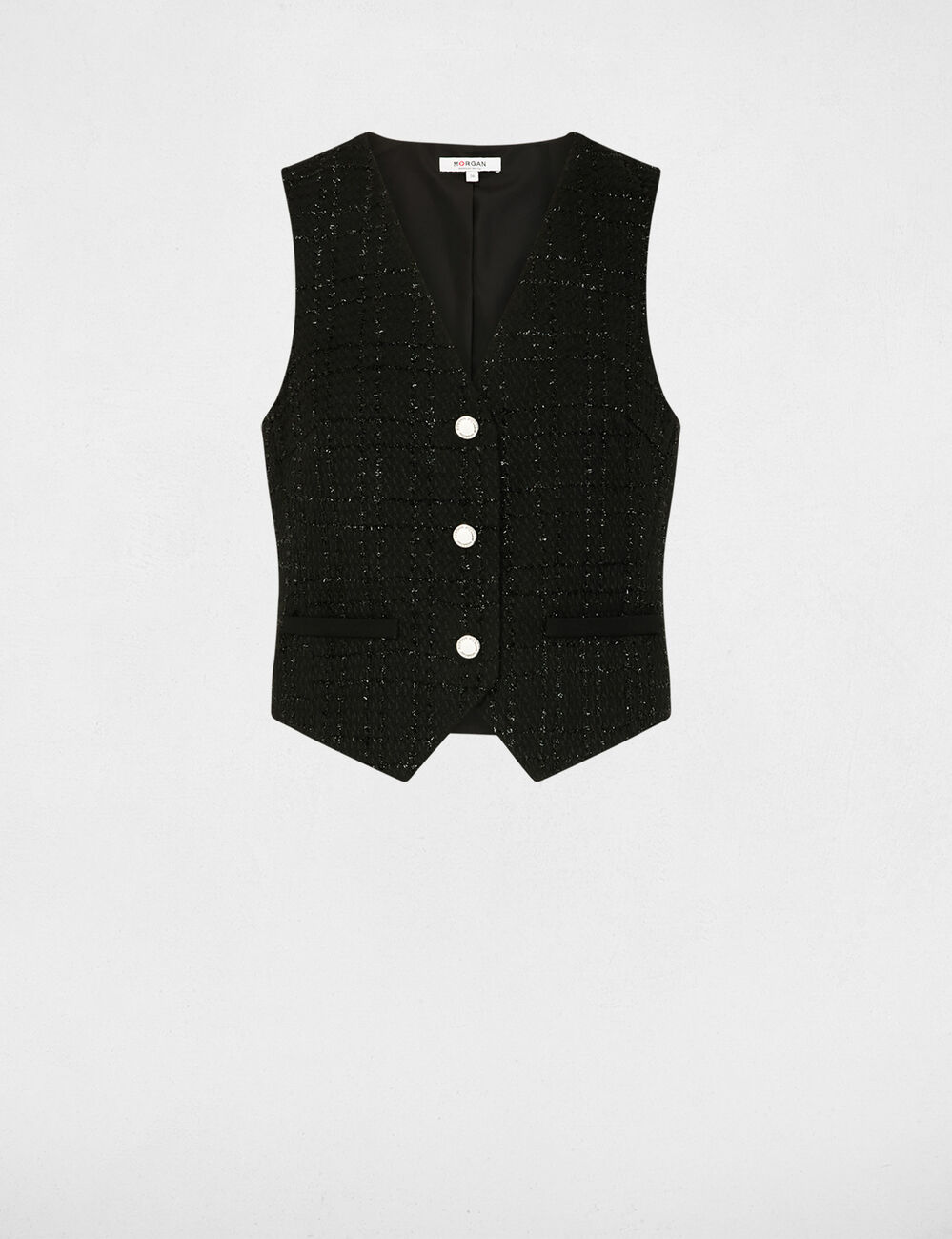 Gilet cintr&eacute; sans manches noir femme