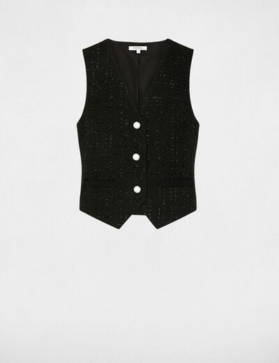 Gilet cintr&eacute; sans manches noir femme