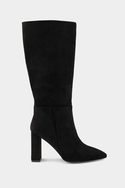 Bottes à talons et bouts pointus noir femme