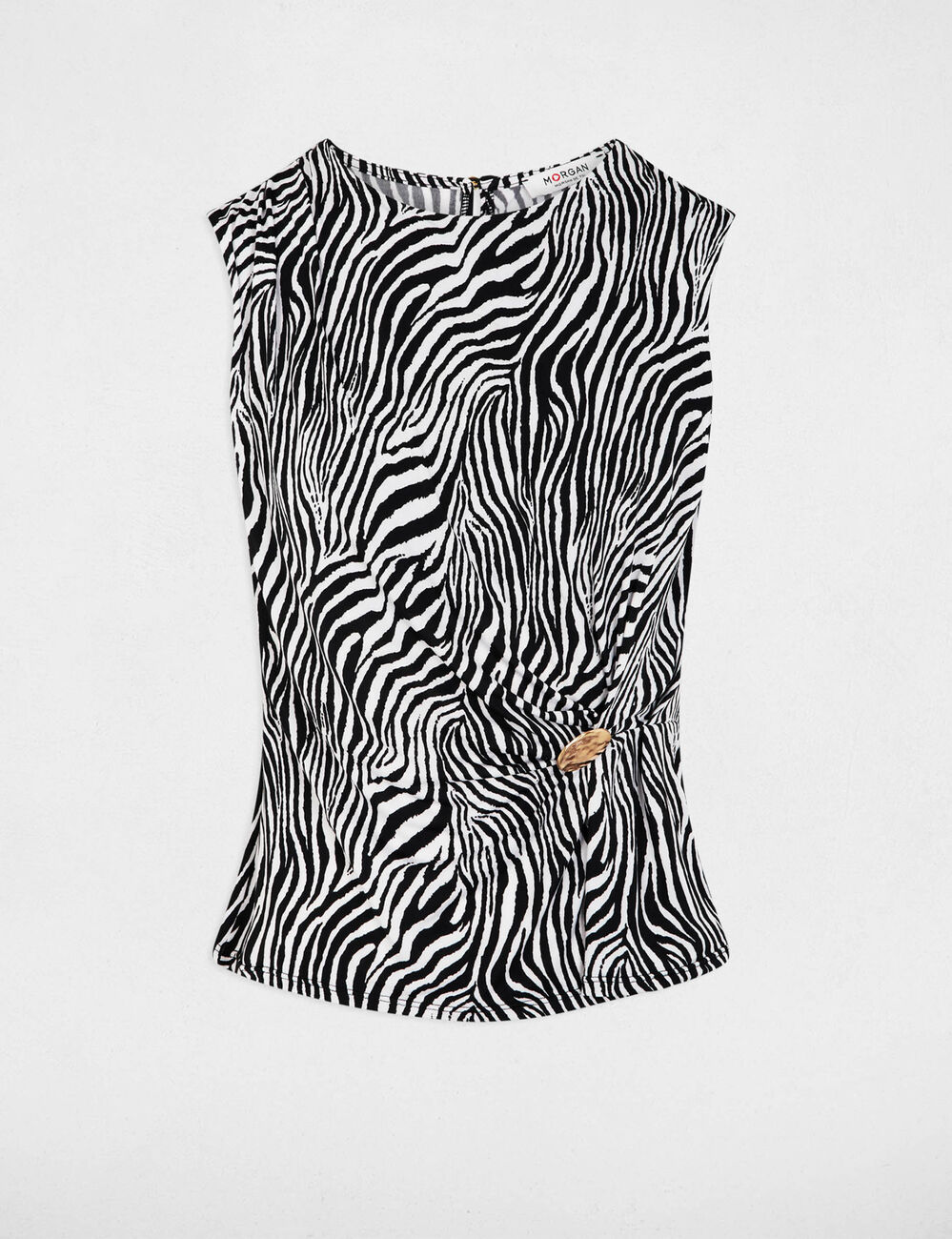 T-shirt ajust&eacute; sans manches multicolore femme