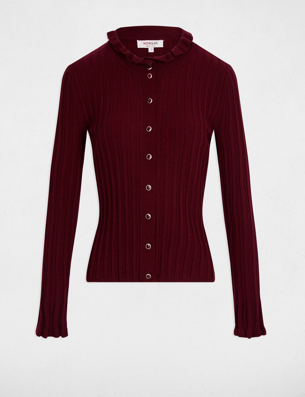 Pull col montant ajust&eacute; prune femme