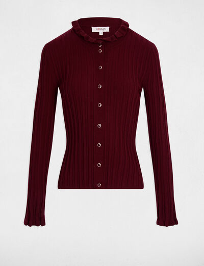 Pull col montant ajust&eacute; prune femme