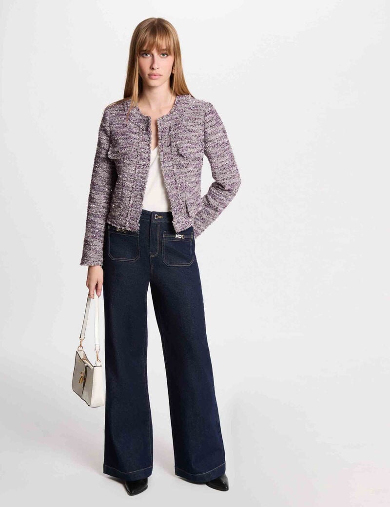 blazer court tweed multicolore femme Blazer court tweed multicolore femme