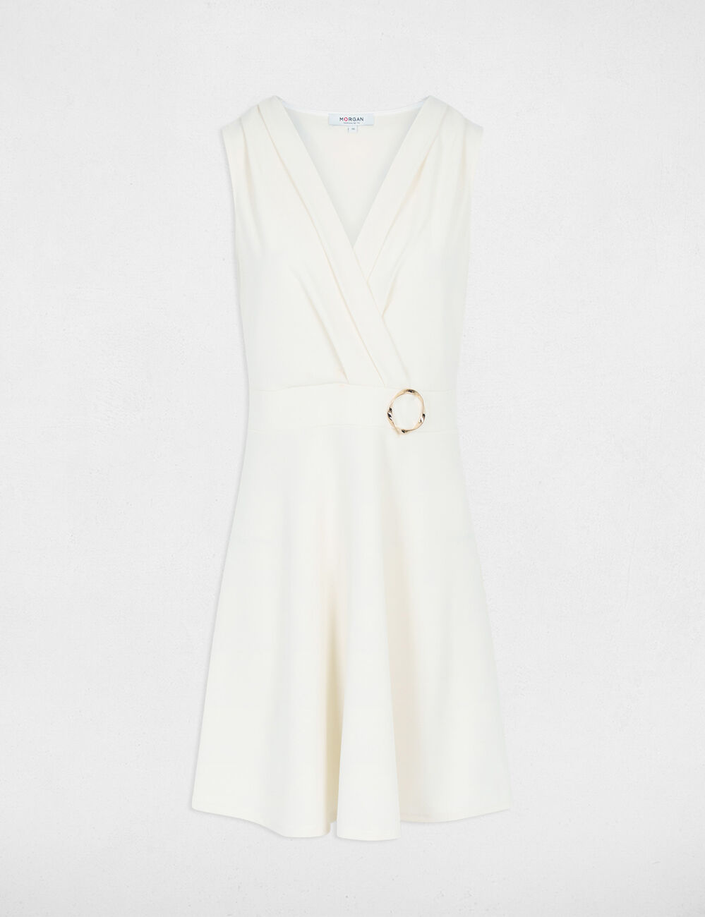 Robe courte cache coeur creme femme