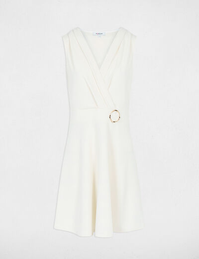Robe courte cache coeur creme femme