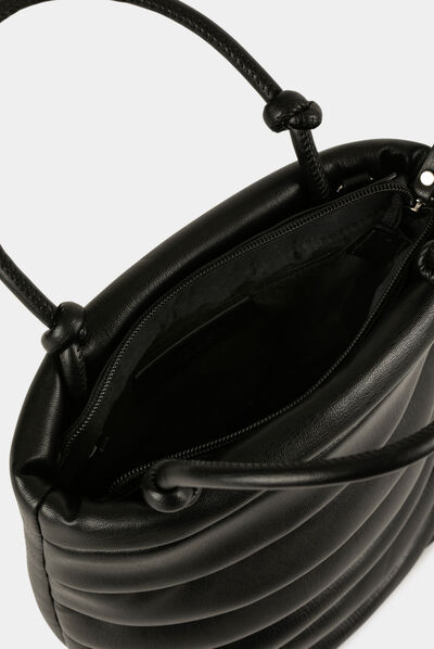 Sac seau avec fronces noir femme