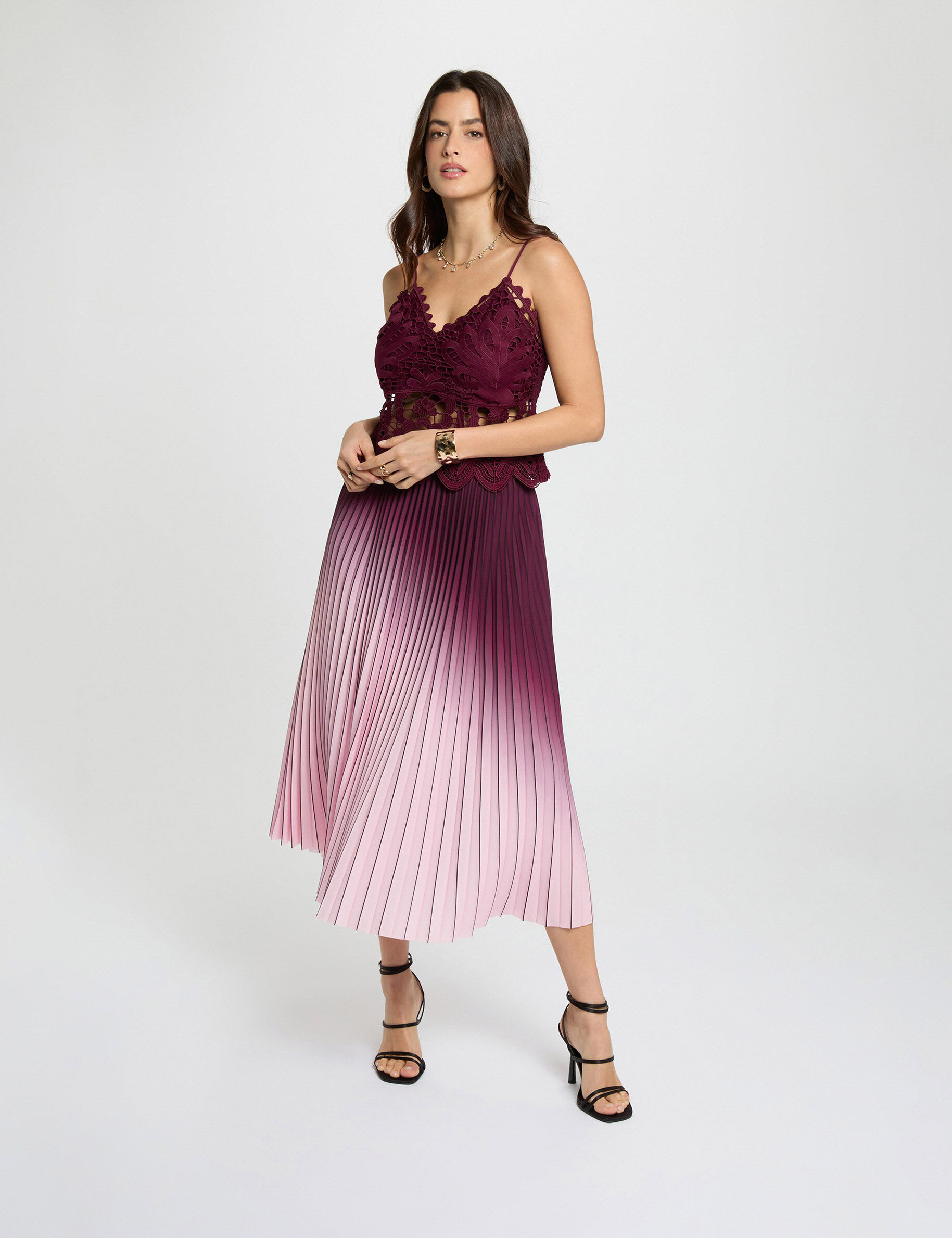 Jupe longue plissée femme - vue 1