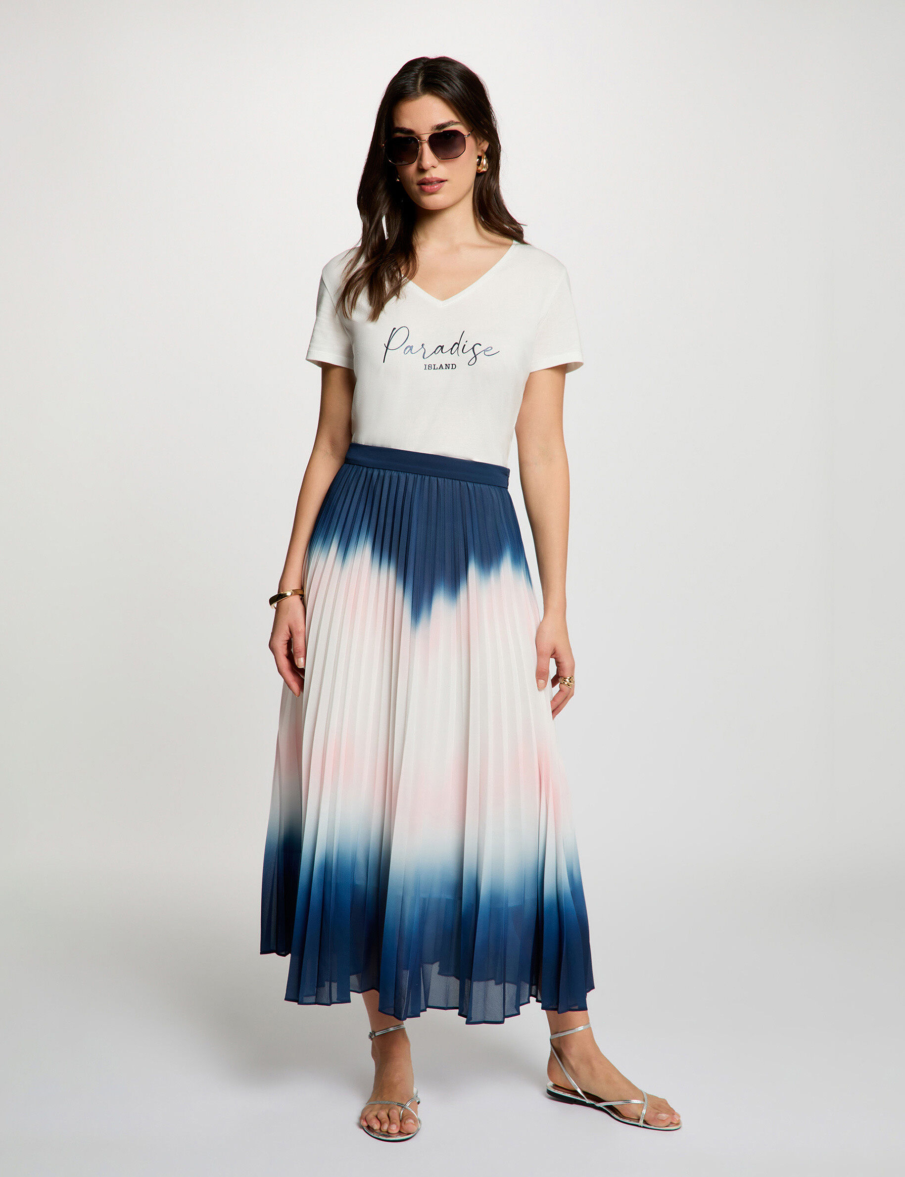 Jupe longue plissée femme