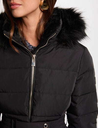 Doudoune &agrave; capuche noir femme