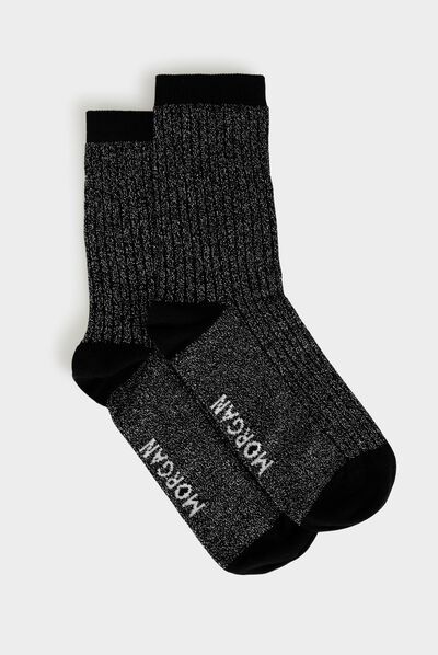 Boîte 4 paires chaussettes argente femme