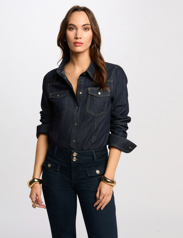 chemise manches longues denim brut femme Chemise manches longues denim brut femme