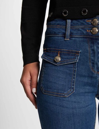 jeans bootcut poches a boutons denim stone femme Jeans bootcut poches à boutons denim stone femme