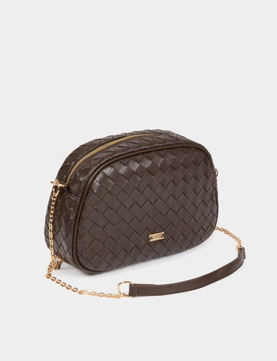 Sac tress&eacute; marron fonc&eacute; femme