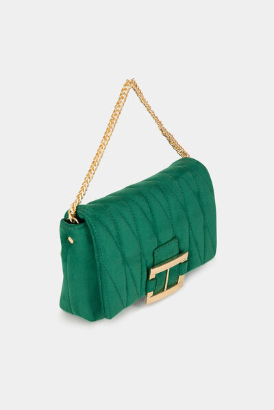 Sac matelassé avec boucle vert femme