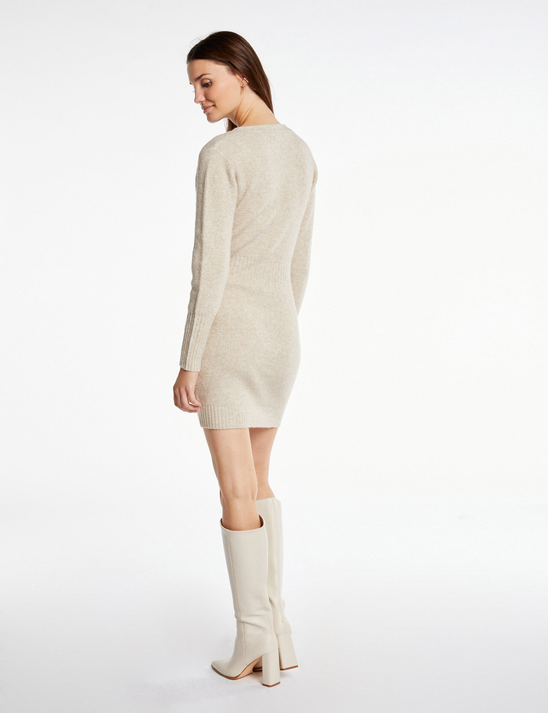 Robe pull top beige