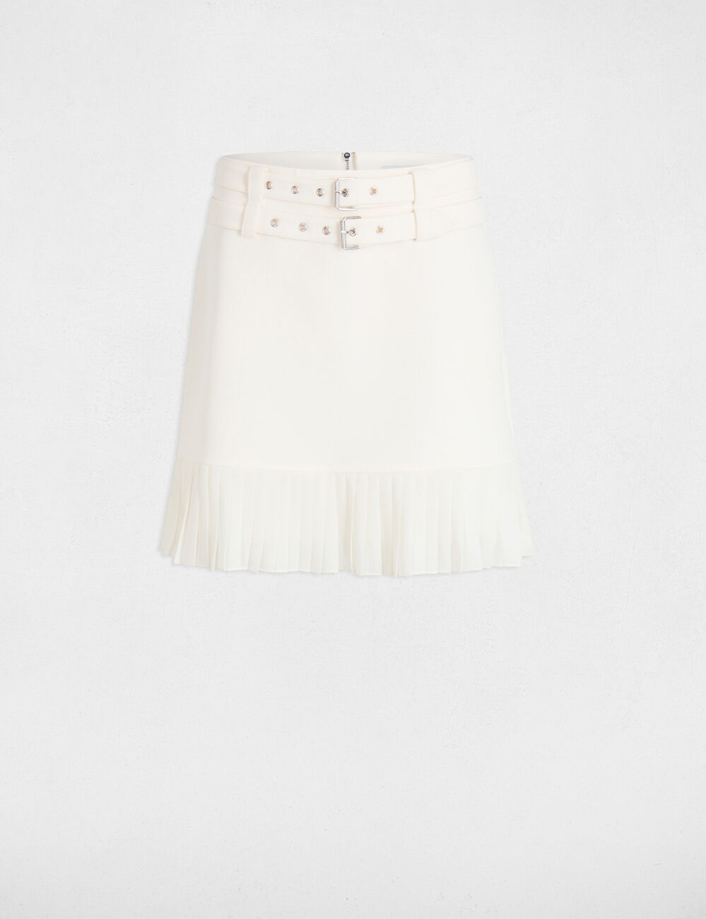 Jupe courte pliss&eacute;e blanc femme