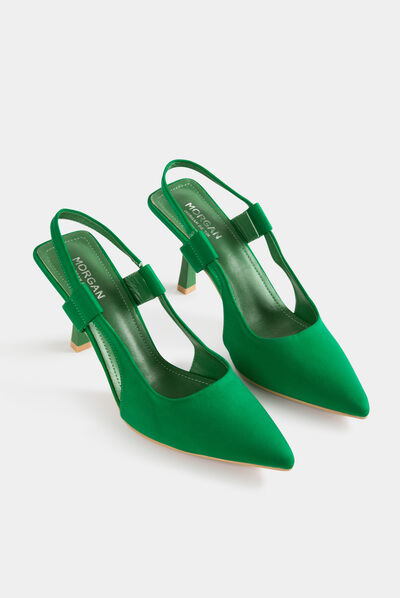 Escarpins à talons bobines vert femme