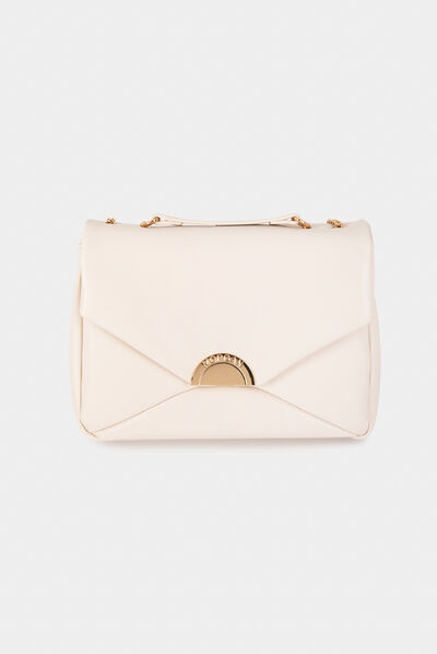 Sac effet enveloppe beige femme