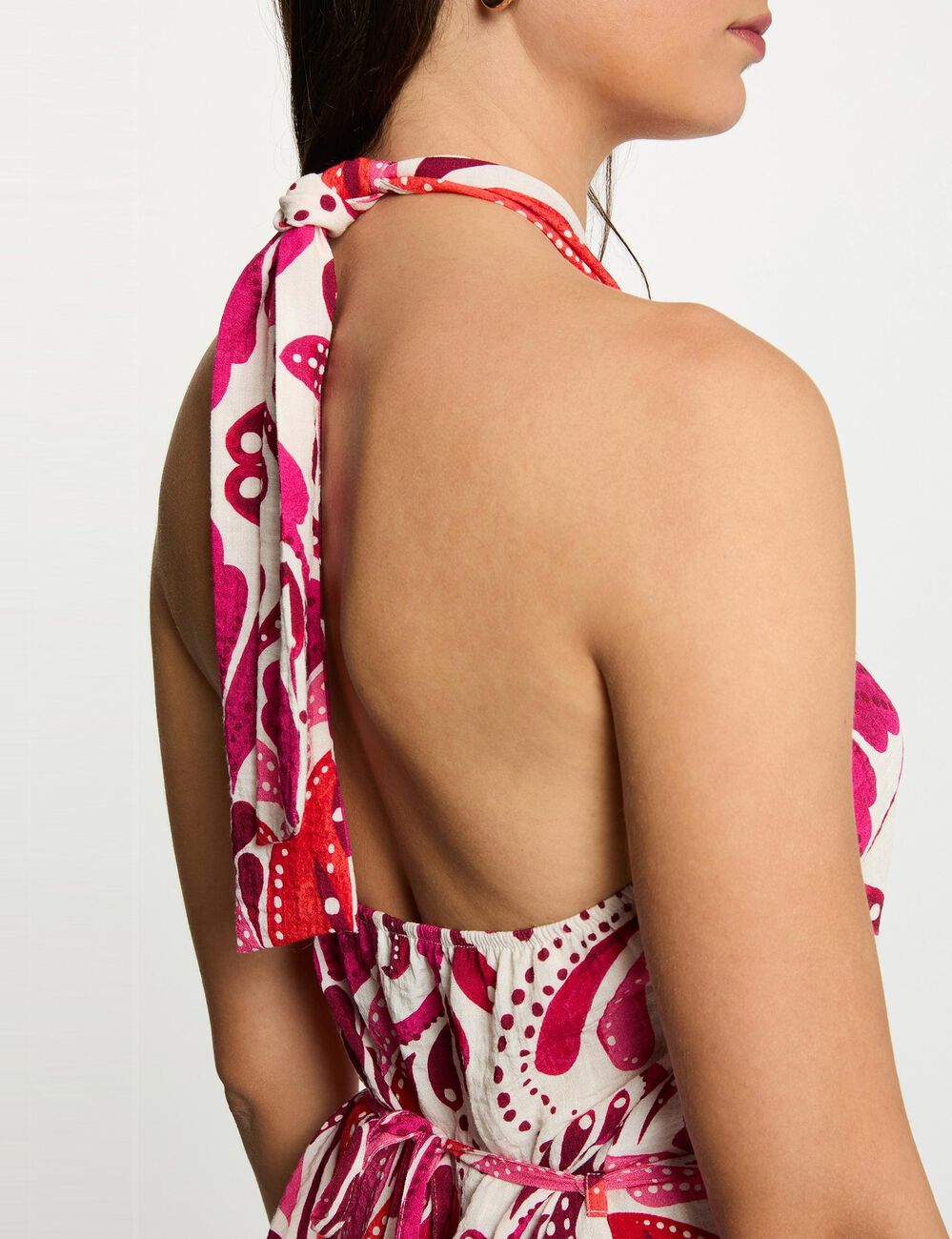 Robe ajust&eacute;e col montant multicolore femme