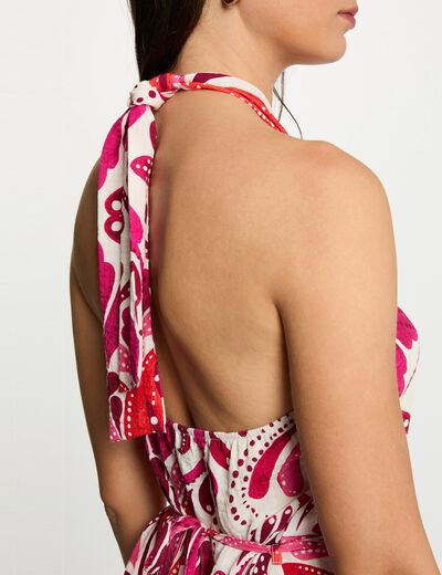Robe ajust&eacute;e col montant multicolore femme