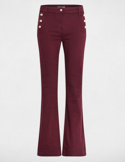 Pantalon bootcut prune femme