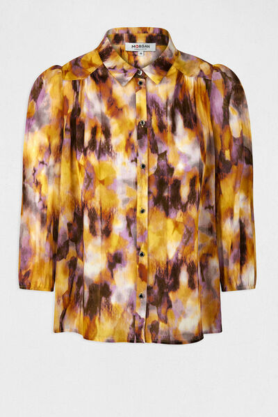 Chemise manches 3/4 imprimé abstrait multico femme
