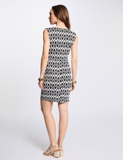 Robe courte ajustée imprimée multicolore femme