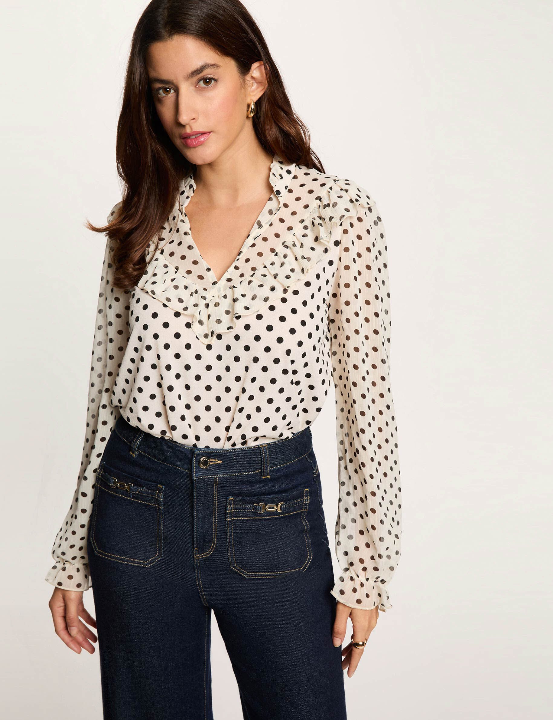 T shirt voile col v femme - vue 1