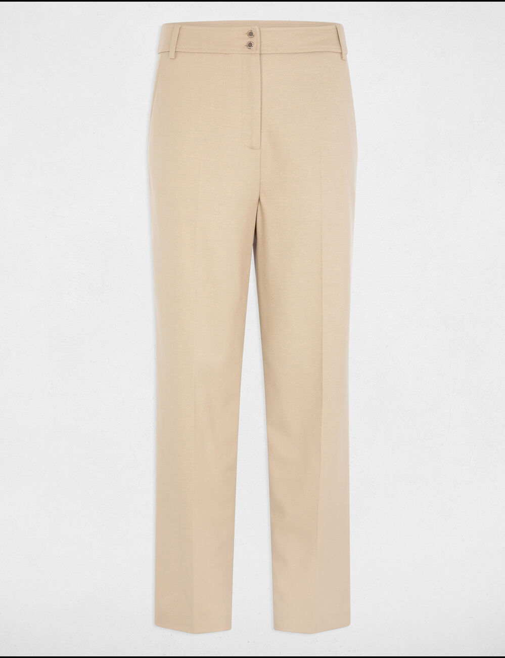 Pantalon droit marron clair femme