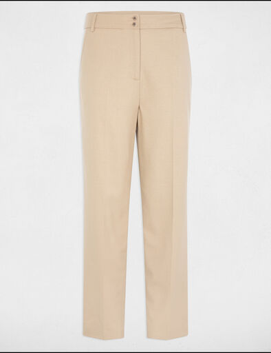 Pantalon droit marron clair femme