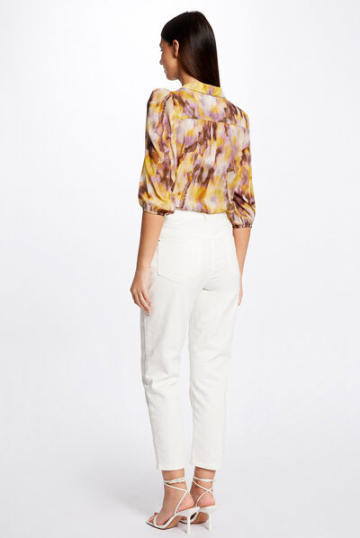 Chemise manches 3/4 imprimé abstrait multico femme