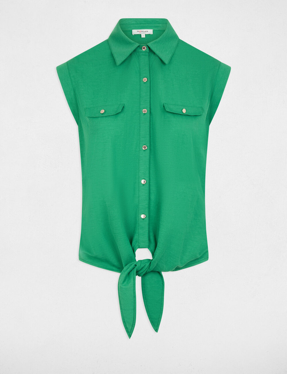 Blouse sans manches vert prairie femme
