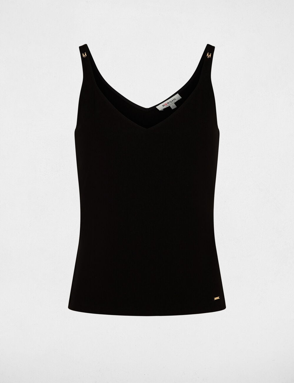D&eacute;bardeur col v noir femme