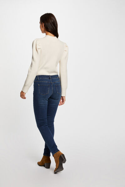 Jeans skinny boutonné jean stone femme
