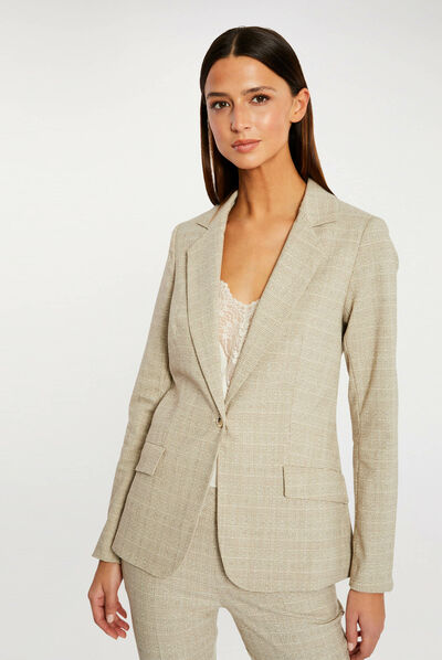 Veste city droite beige femme