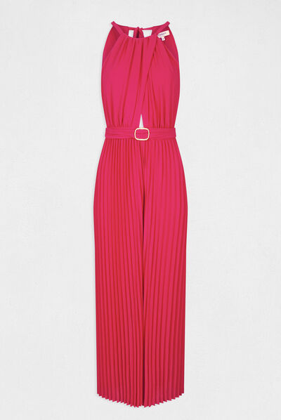 Combinaison large plissée rose fonce femme