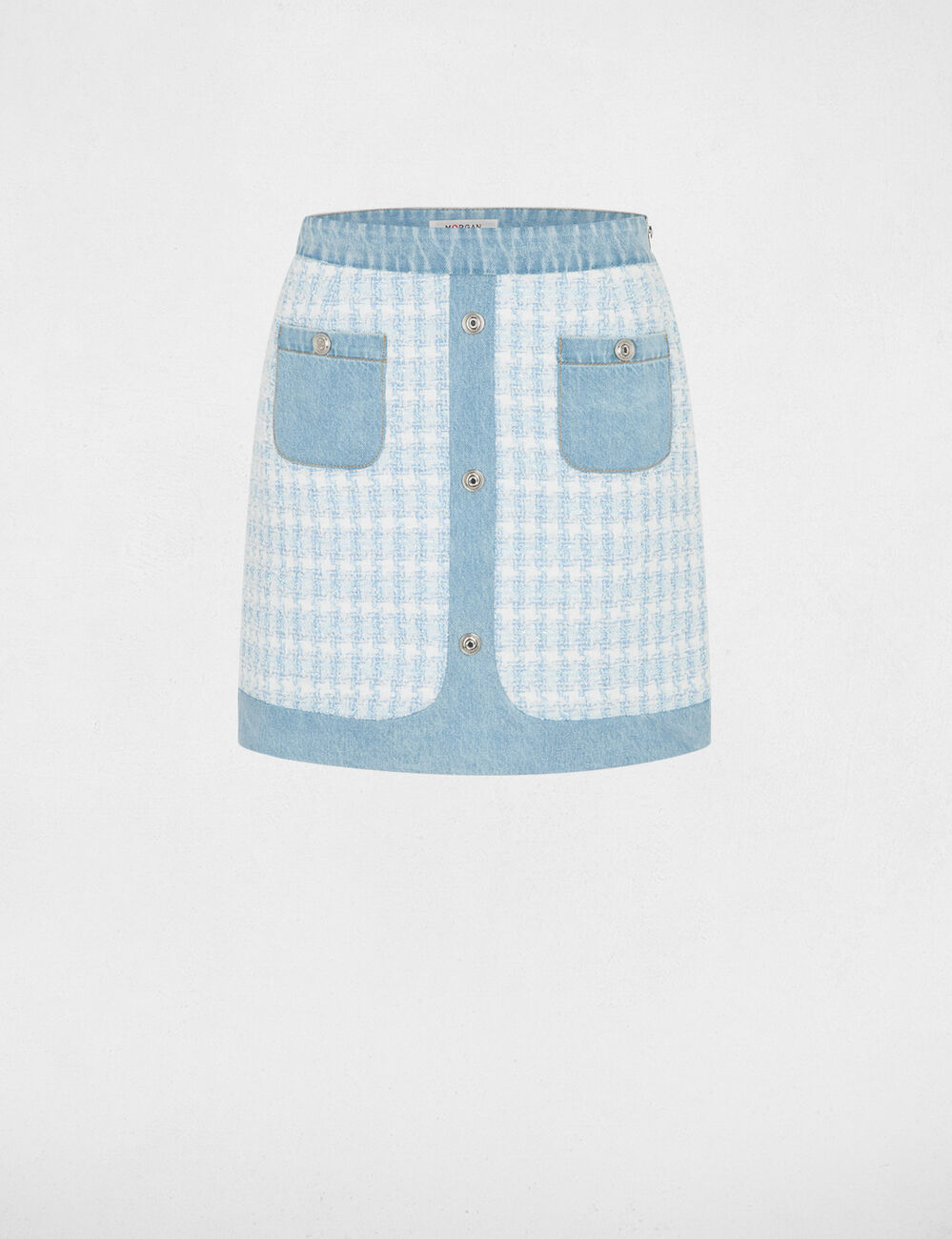 Jupe courte ajust&eacute;e bleu ciel femme