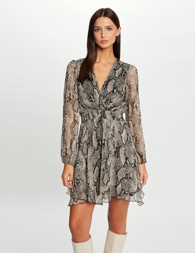 Robe &eacute;vas&eacute;e imprim&eacute; python multicolore femme