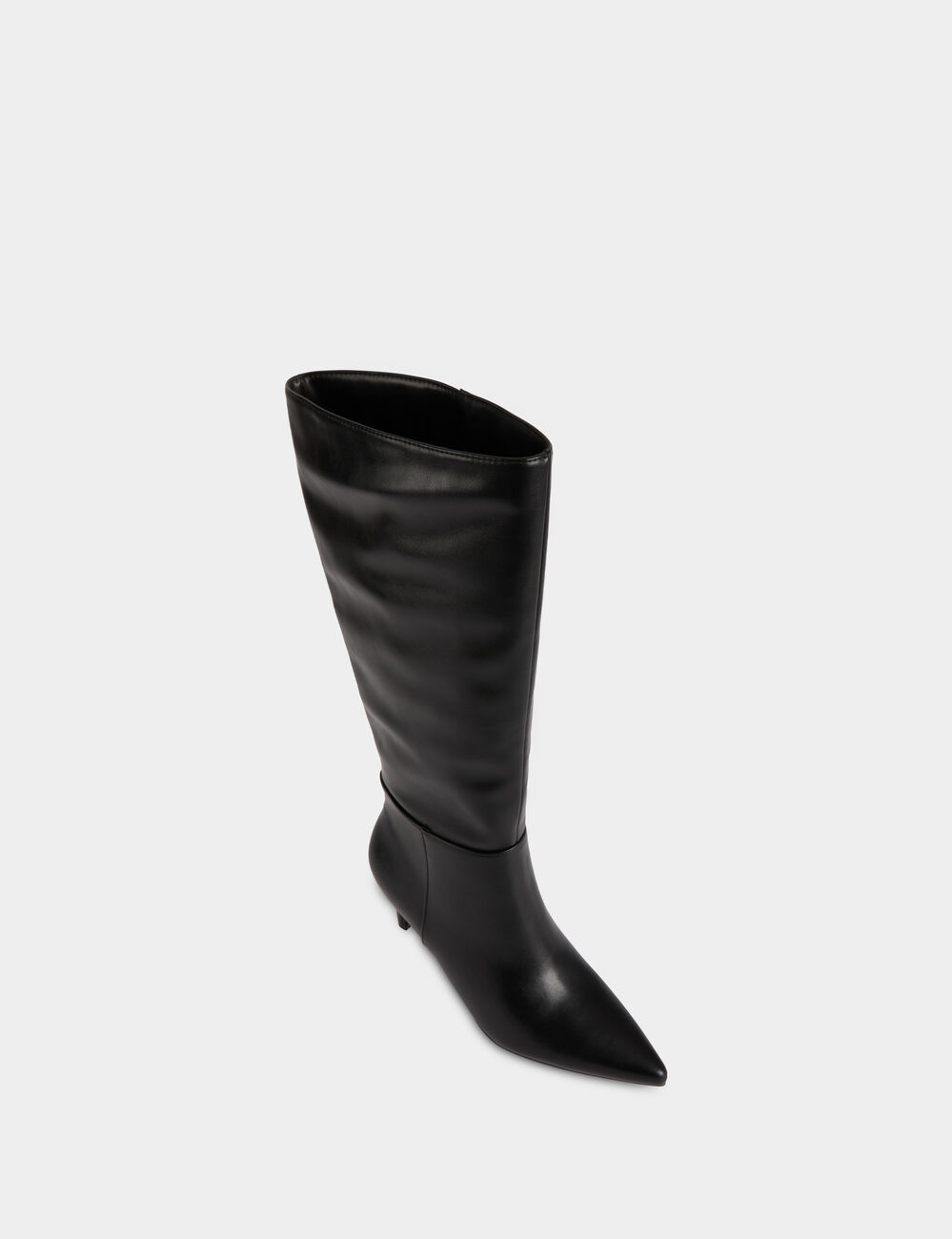 Botte &agrave; talon similicuir noir femme