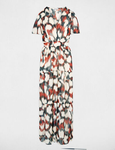 Robe longue cache coeur multicolore femme