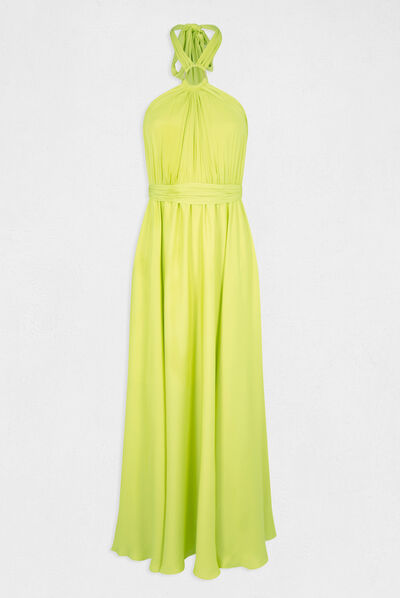 Robe longue sans manches anis femme