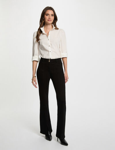 Jeans bootcut avec fentes noir femme