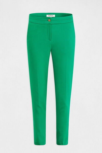 Pantalon city droit 7/8ème vert femme