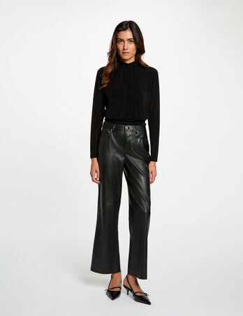 Pantalon bootcut similicuir noir femme