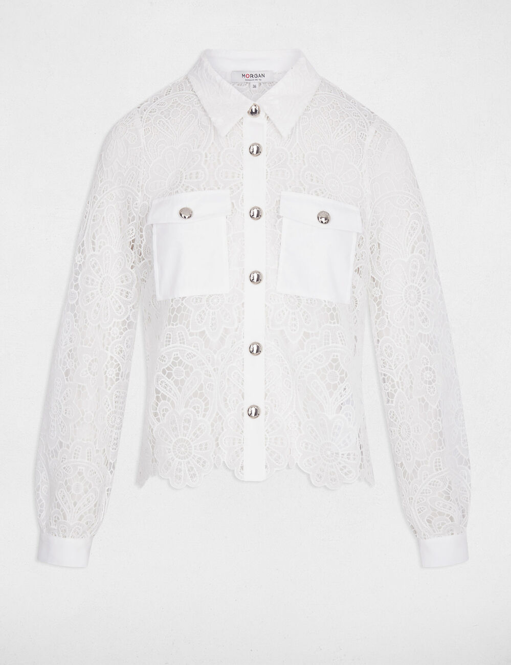 Chemise manches longues blanc femme